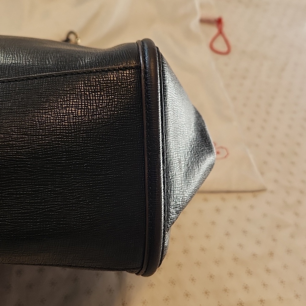 COACH Caroline black/brown embossed leather shoulder bag - Picture 13 of 14